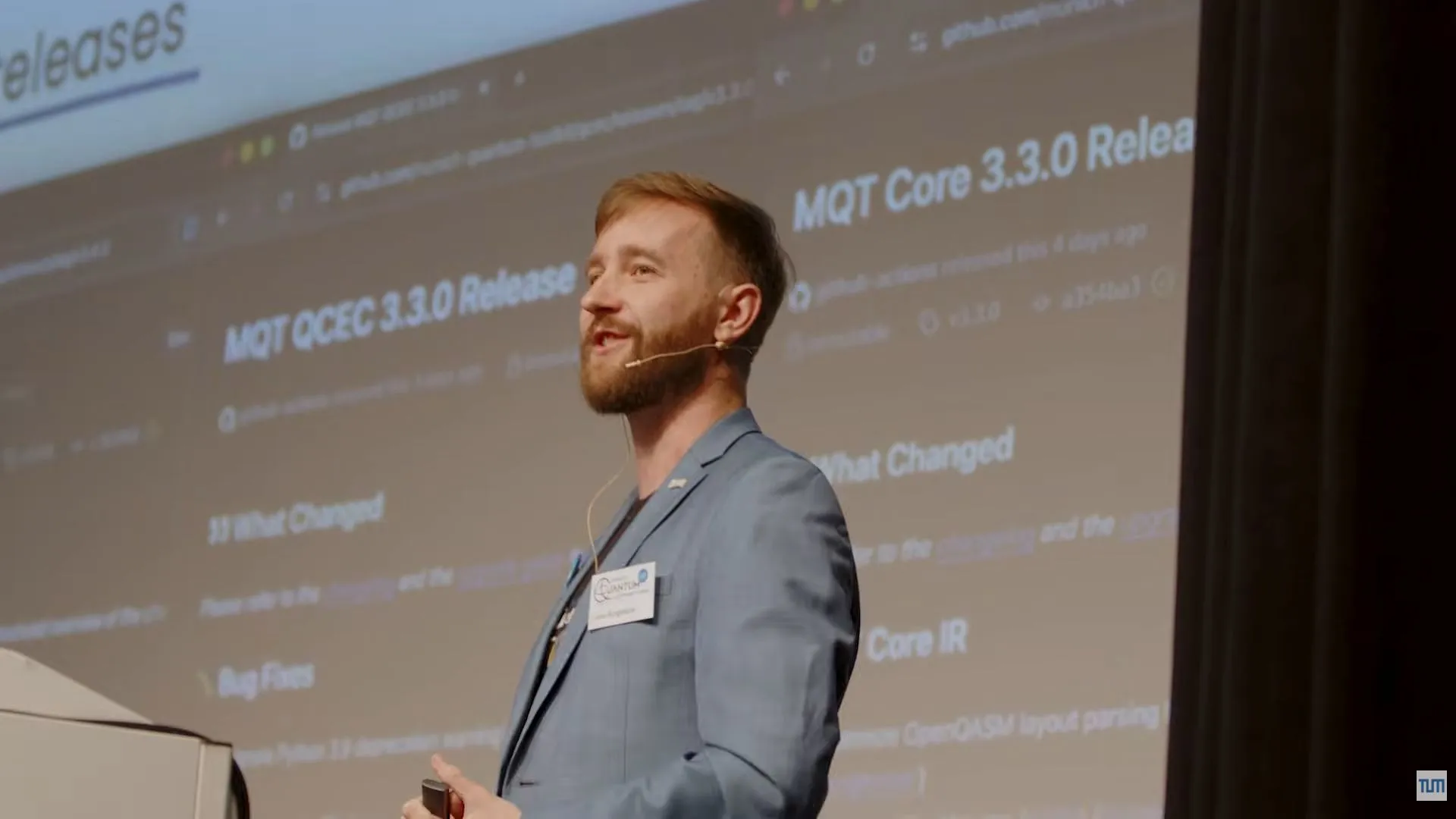 Lukas Burgholzer presenting MQT software releases at MQSF 2025